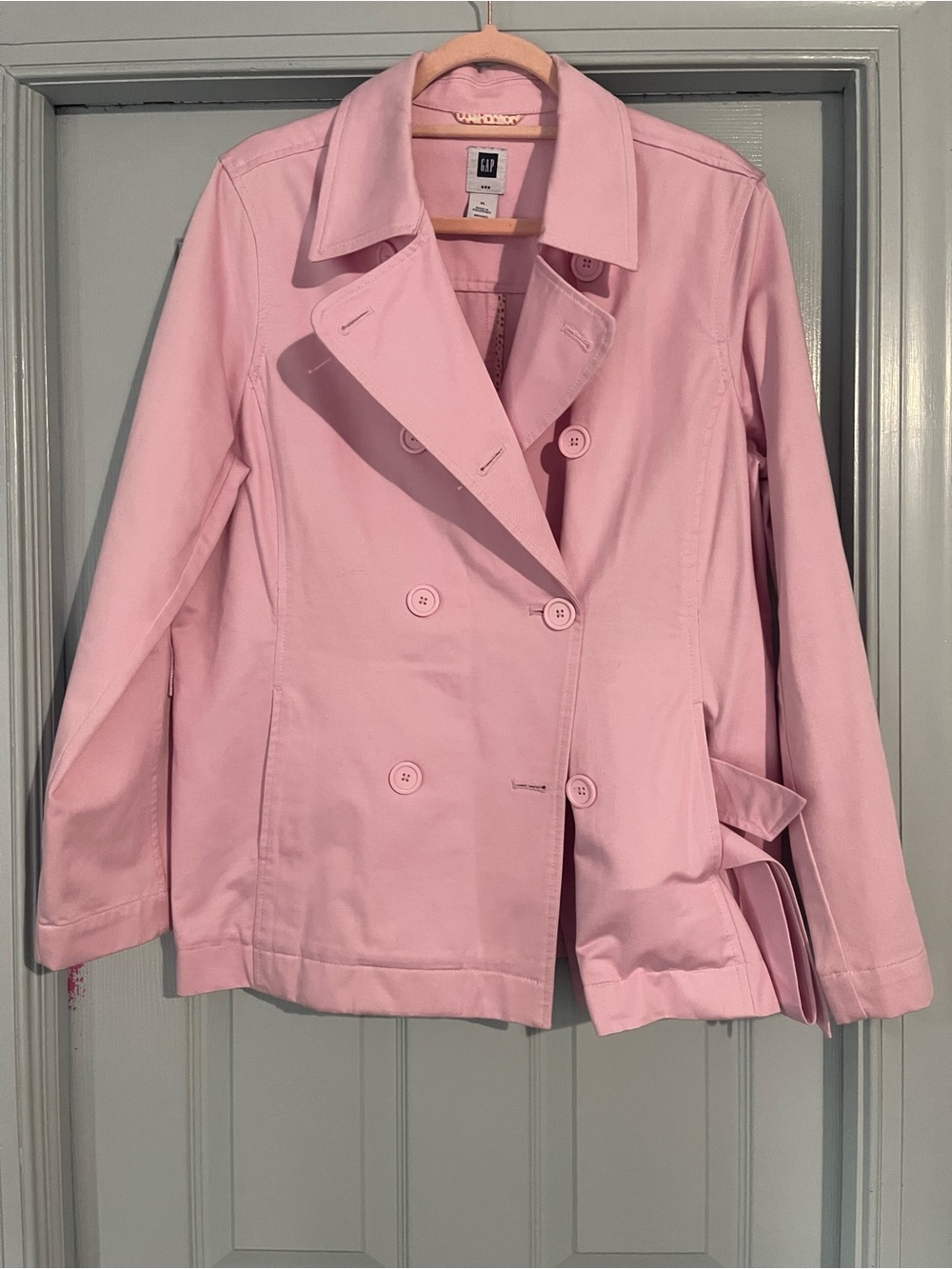 GAP Light Pink Double-Breasted Trench Coat